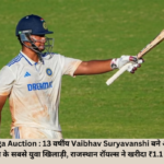 IPL Mega Auction : 13 वर्षीय Vaibhav Suryavanshi बने आईपीएल इतिहास के सबसे युवा खिलाड़ी, राजस्थान रॉयल्स ने खरीदा ₹1.1 करोड़ में